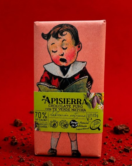 Chocolate puro 70% con té verde "Cook Matcha" 115 gr.
